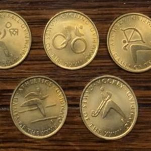 sorted, decluttered Olympic coins