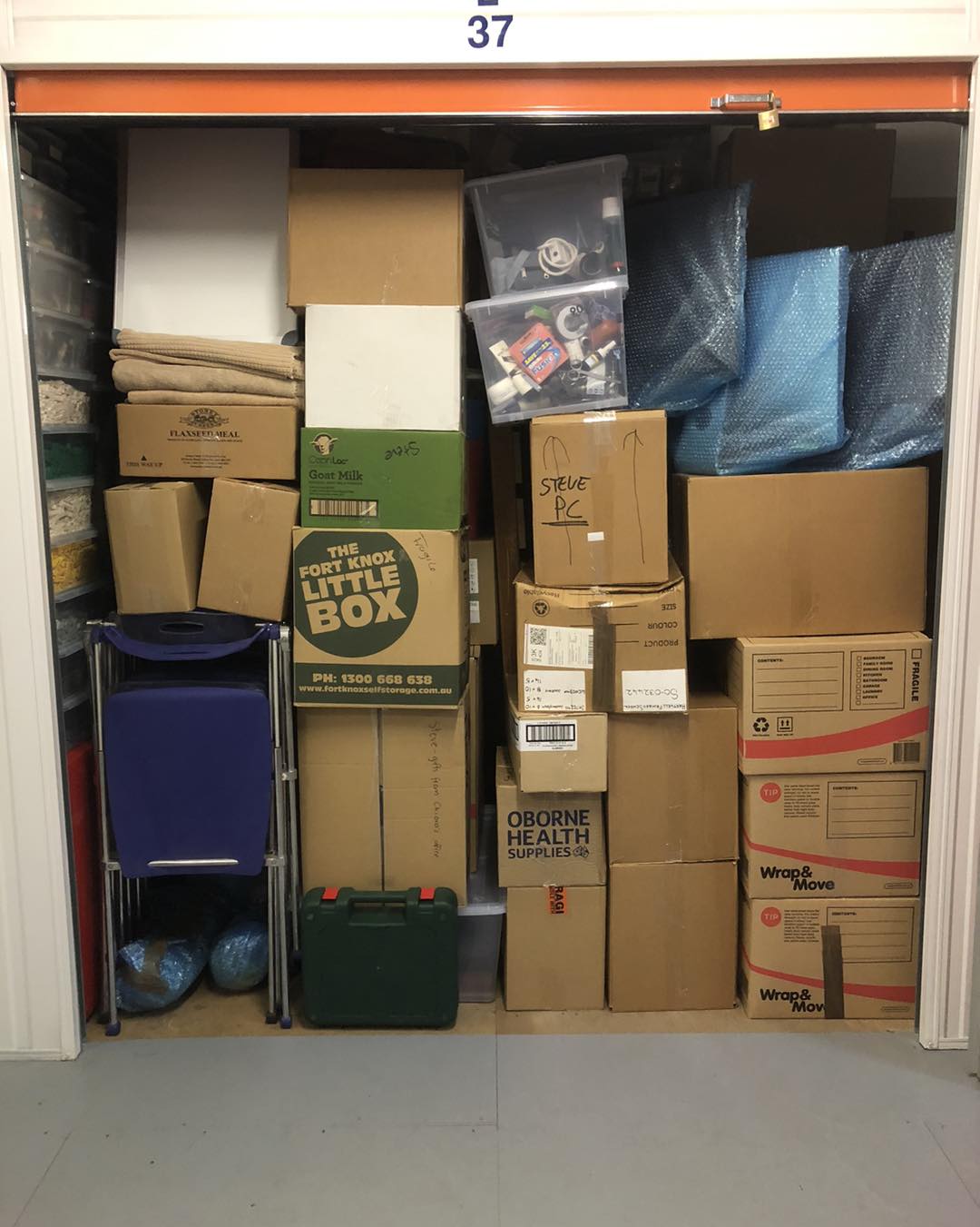 storage unit full decluttered cleared